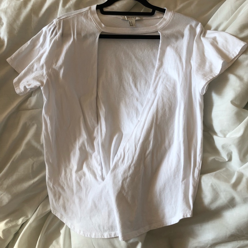 White Cutout T-shirt